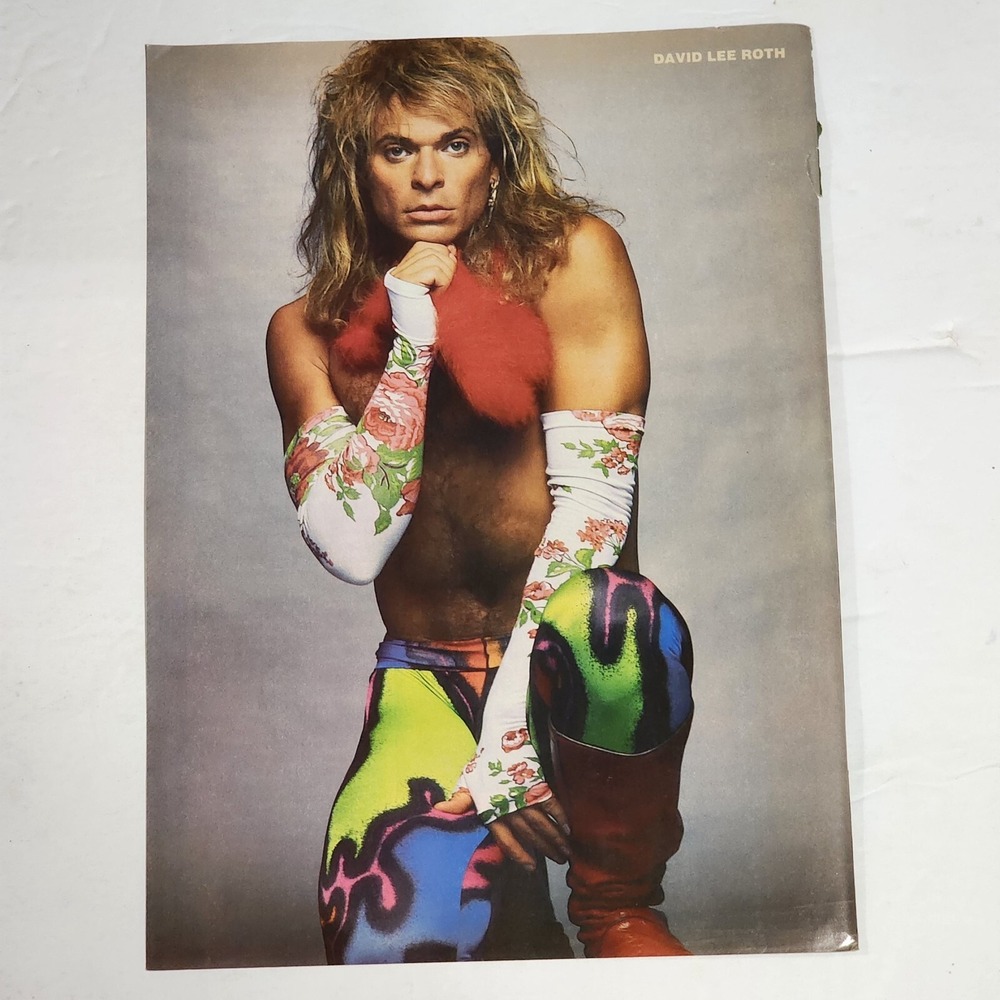 David Lee Roth of Van Halen colorful pinup poster clipping vintage 80s 8x10